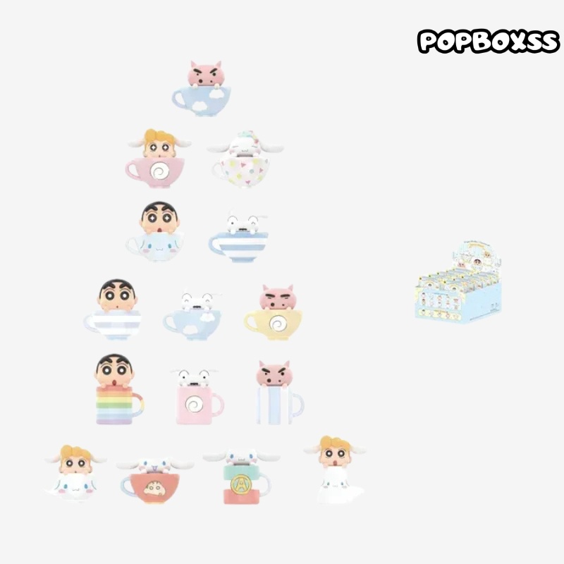 TOP TOY Crayon Shinchan X Cinnamoroll Teacup Series Mini Figures Surprise Bags - POPBOXSS