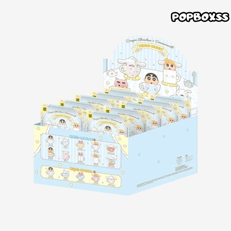TOP TOY Crayon Shinchan X Cinnamoroll Teacup Series Mini Figures Surprise Bags - POPBOXSS