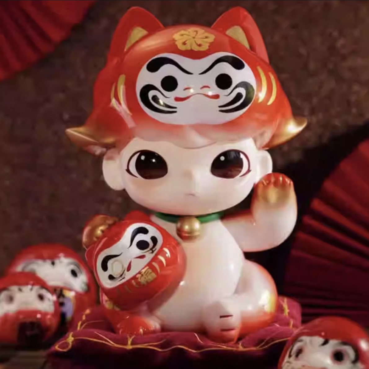 DIMOO pts Exhibition Limited Bodhidharma Lucky Cat DARUMA（Limited edition of 700 pieces） - POPBOXSS