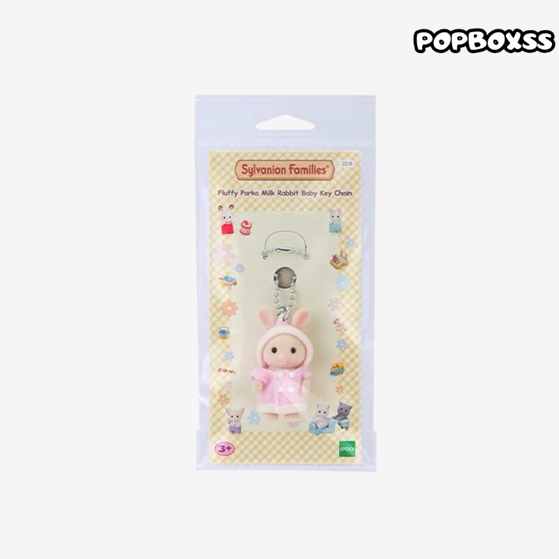 Sylvanian Families Fluffy Parka Milk Rabbit Baby Keychain - POPBOXSS